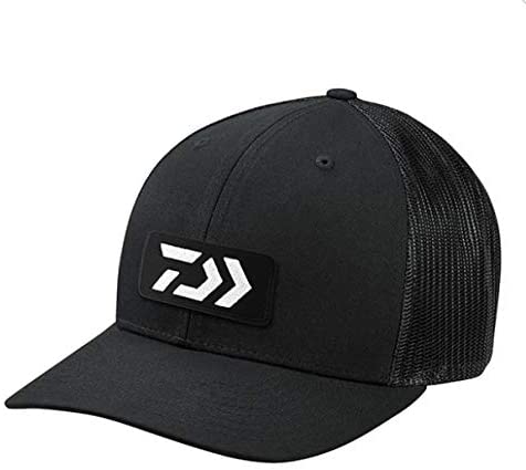 Daiwa Fishing Cap Trucker Embroidered Black Black Logo