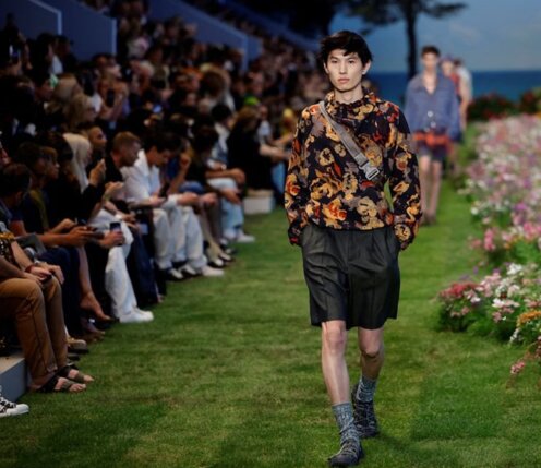 Dior Sends Male Models Down Bucolic Garden In Paris Fashion Week