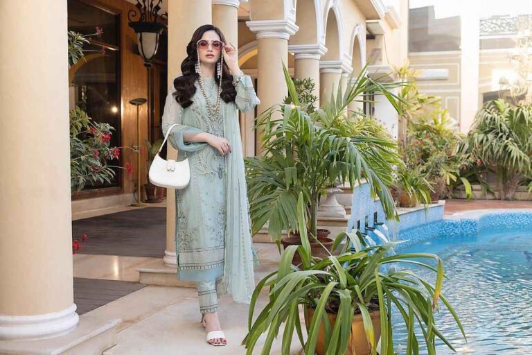 Sana Javed Wears Pistachio Chiffon outfit from Shahzeb Textiles