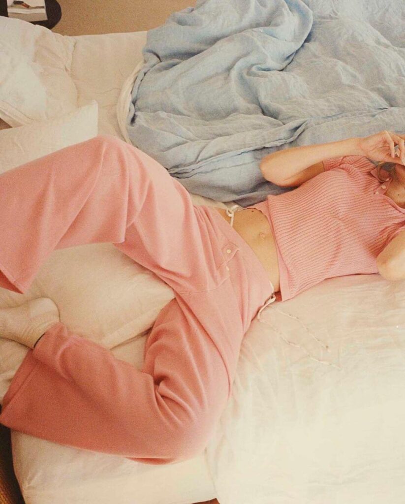 Gigi Hadid Modeling in pink