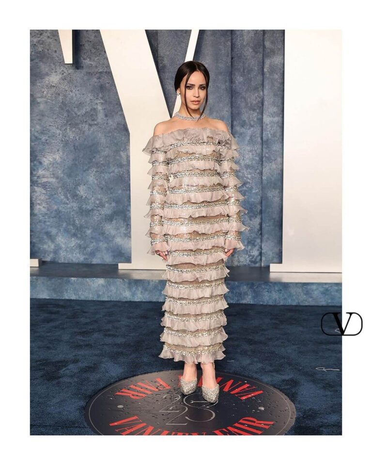 Sofia Carson posted photos wearing Valentino from the Vanity Fair party